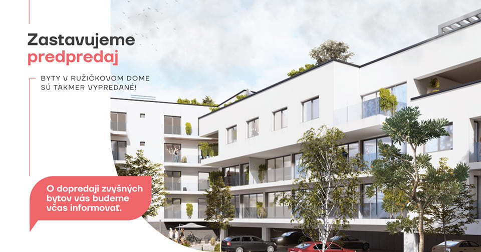 Zastavujeme predpredaj: Byty v Ružičkovom dome sú takmer vypredané!